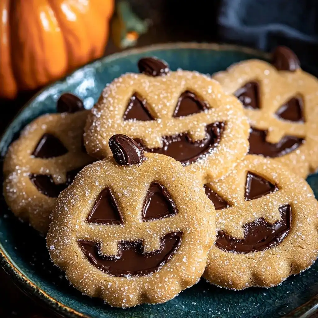 Cook on a Whim: Chocolate Ganache-Filled Jack-o'-Lantern Cookies - finished dish