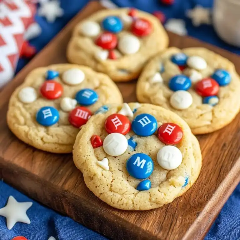 Red White And Blue M&M Cookies - featured image