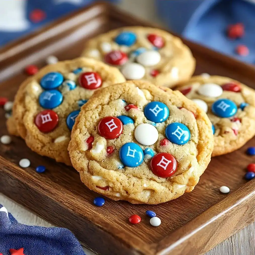Red White And Blue M&M Cookies - step by step