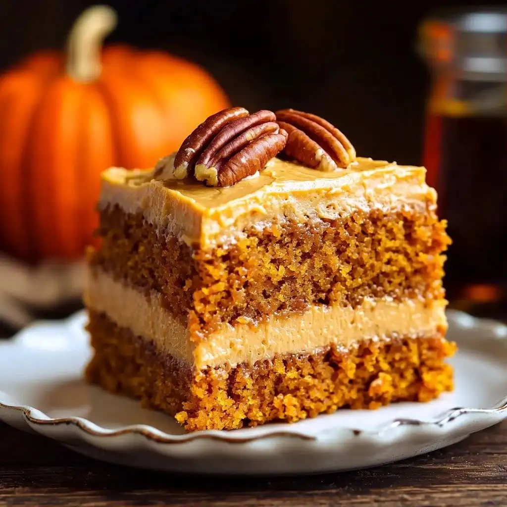 Pumpkin Cake with Caramel Cream Cheese Frosting - step by step