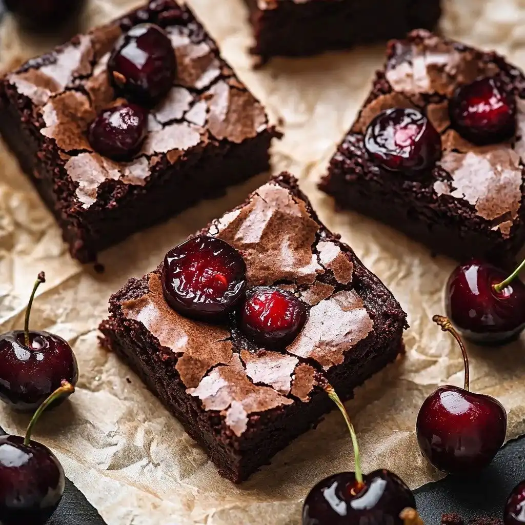 Roasted Chocolate Cherry Brownies - step by step