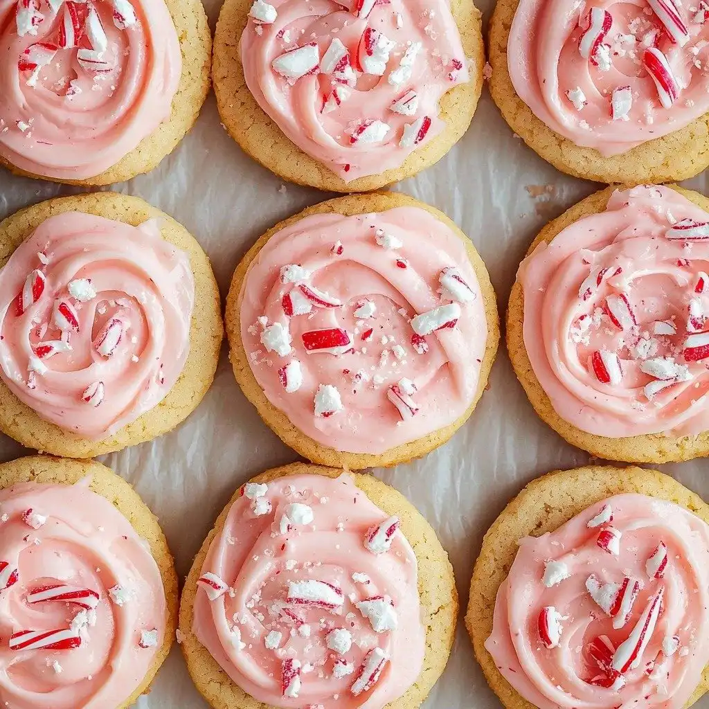 Candy Cane Frosted Cookies - finished dish