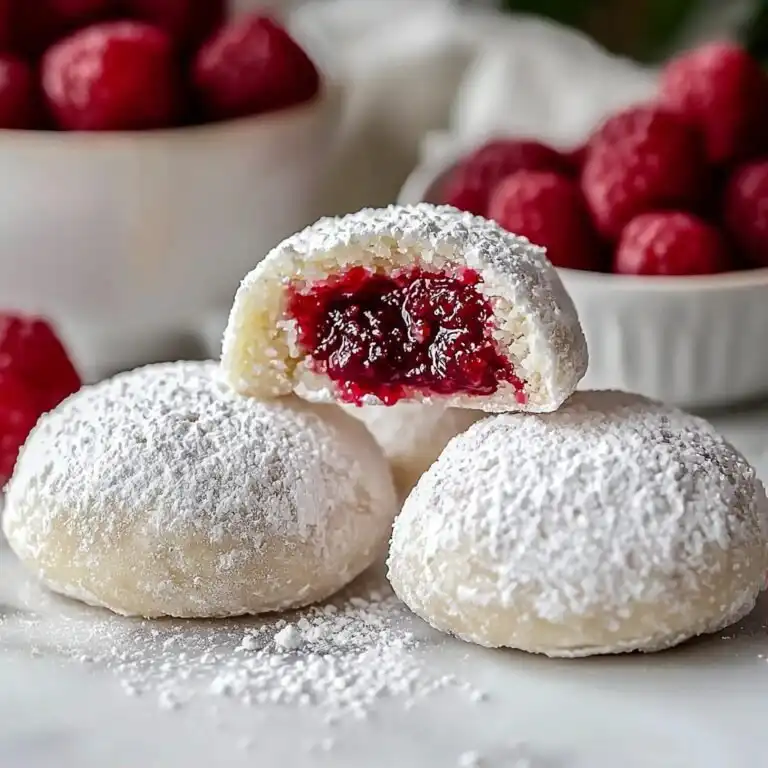 Raspberry Almond Snowball Cookies Delightful Easy Recipe - featured image