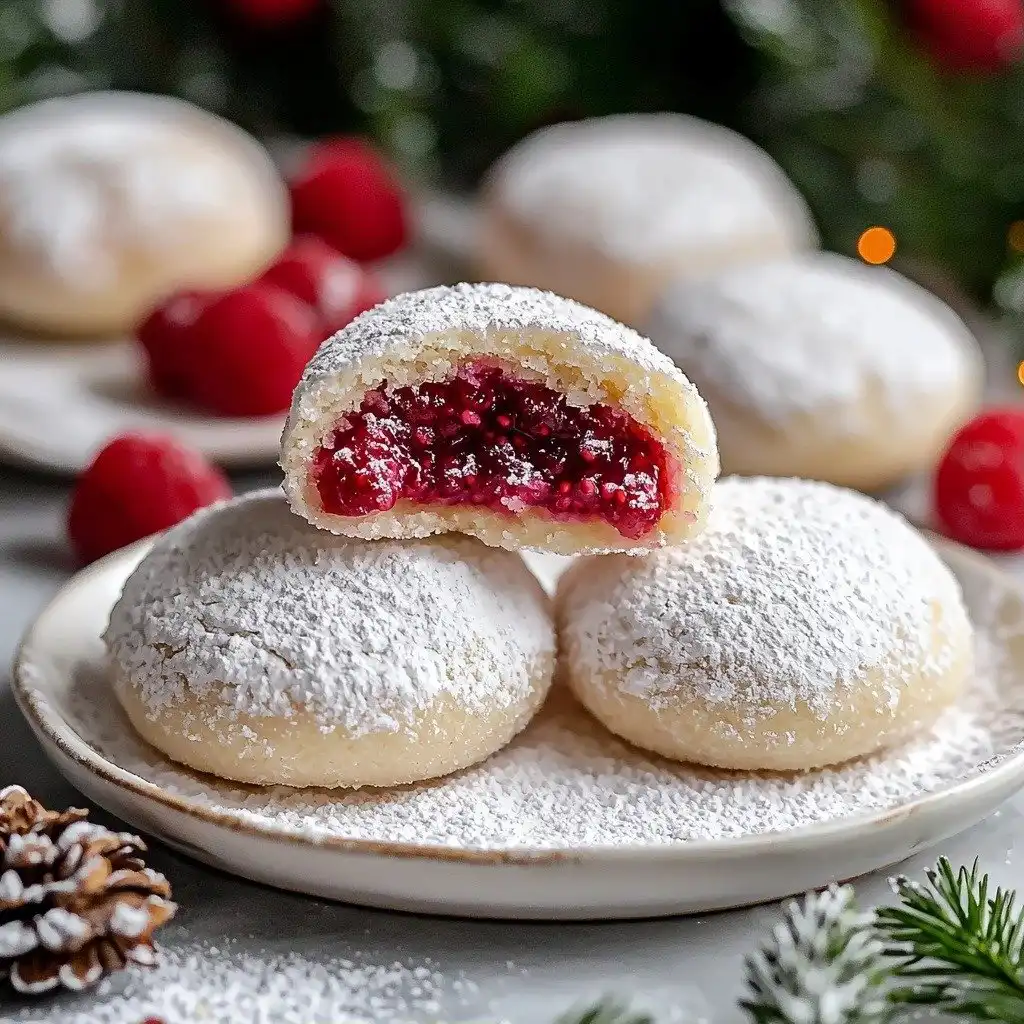 Raspberry Almond Snowball Cookies Delightful Easy Recipe - step by step