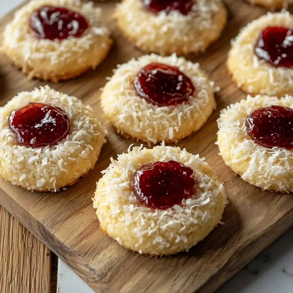 Jeweled Coconut Drops with Raspberry Preserves - step by step