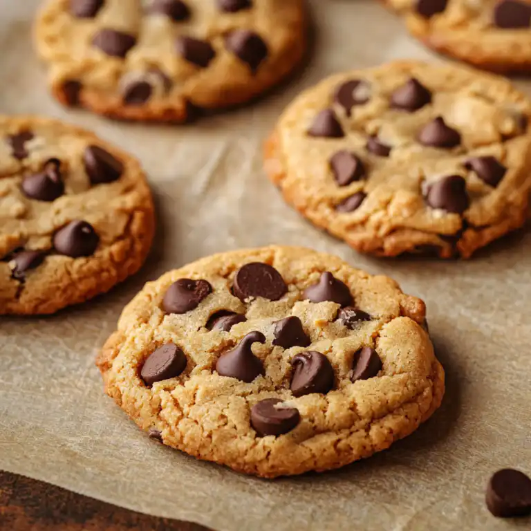 Chocolate Chip Flourless Peanut Butter Cookies