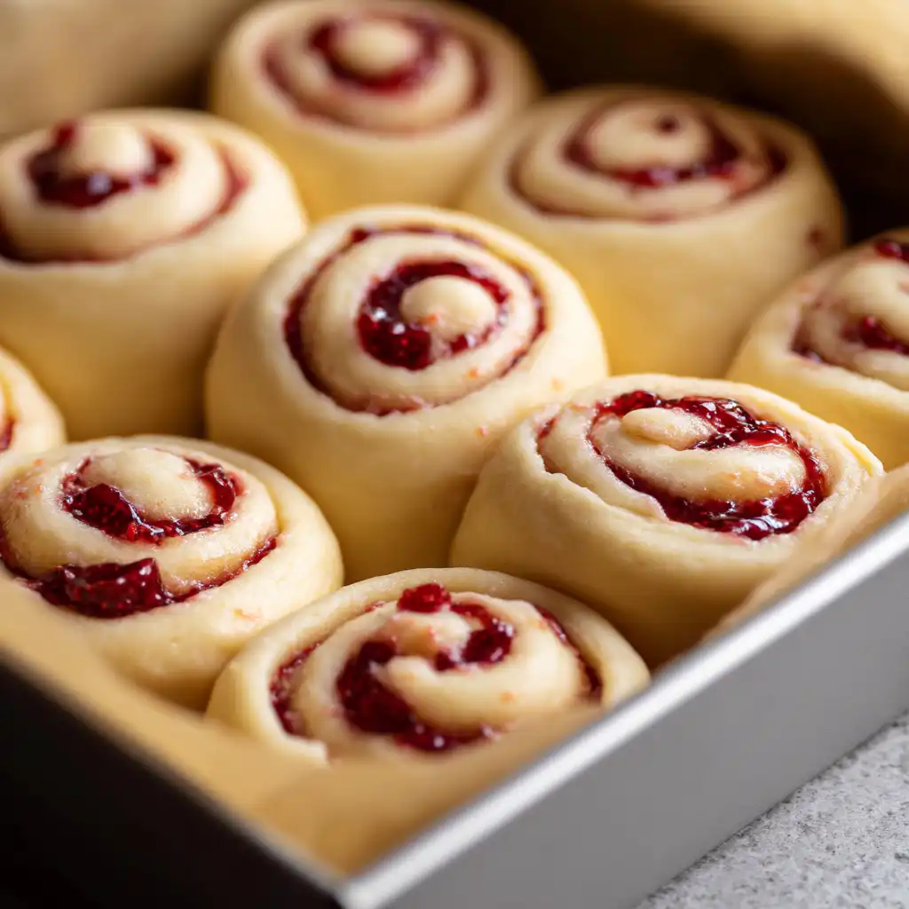 Strawberry Cinnamon Rolls - step by step