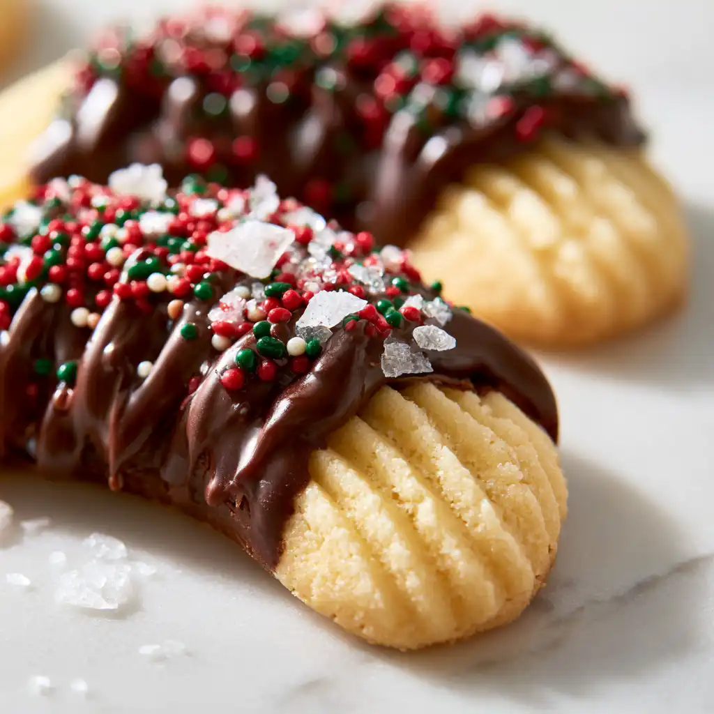 Chocolate-Dipped Butter Cookies - step by step
