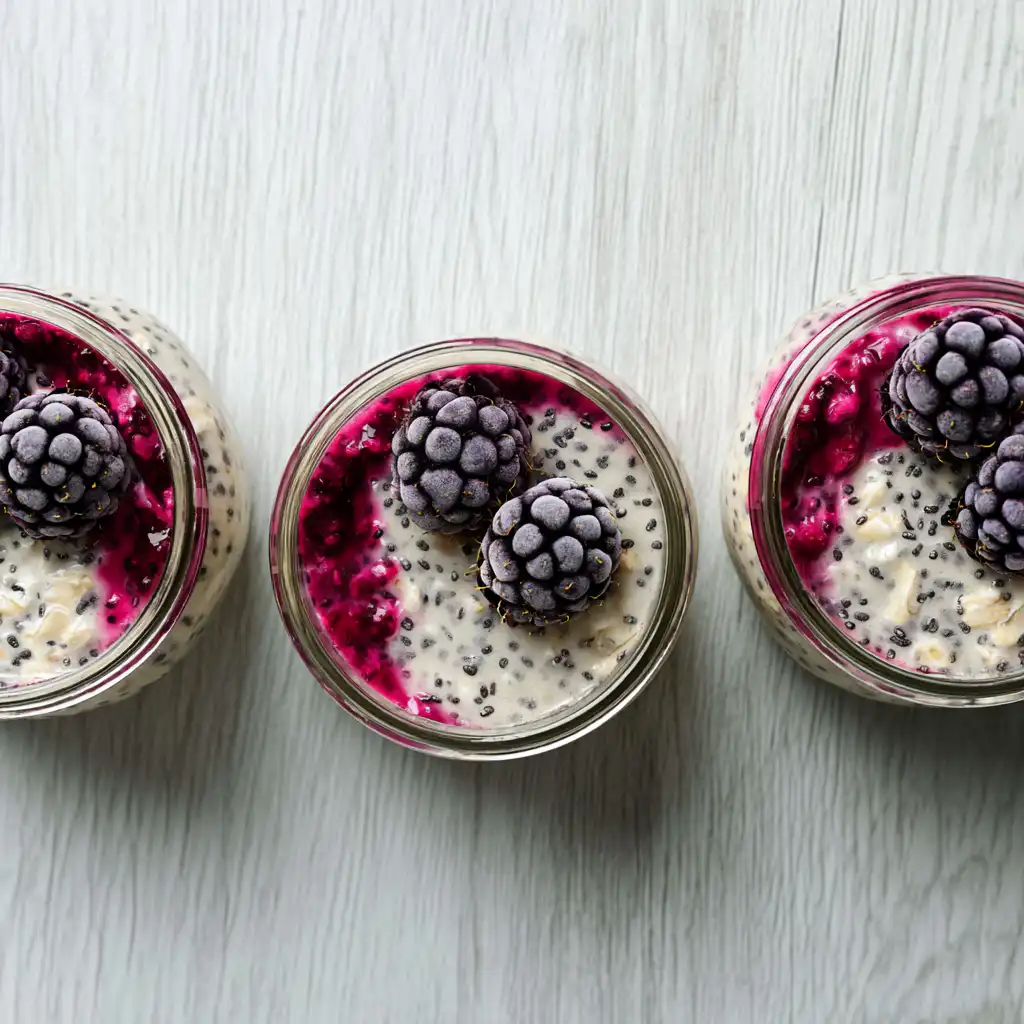 Fresh Blackberry Protein Overnight Oats - step by step