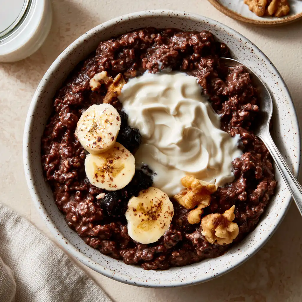 Brownie Batter Overnight Protein Oats - step by step