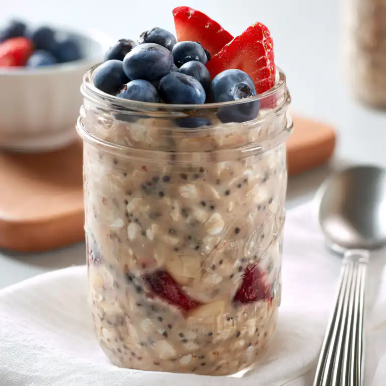 Berry Chocolate Protein Overnight Oats
