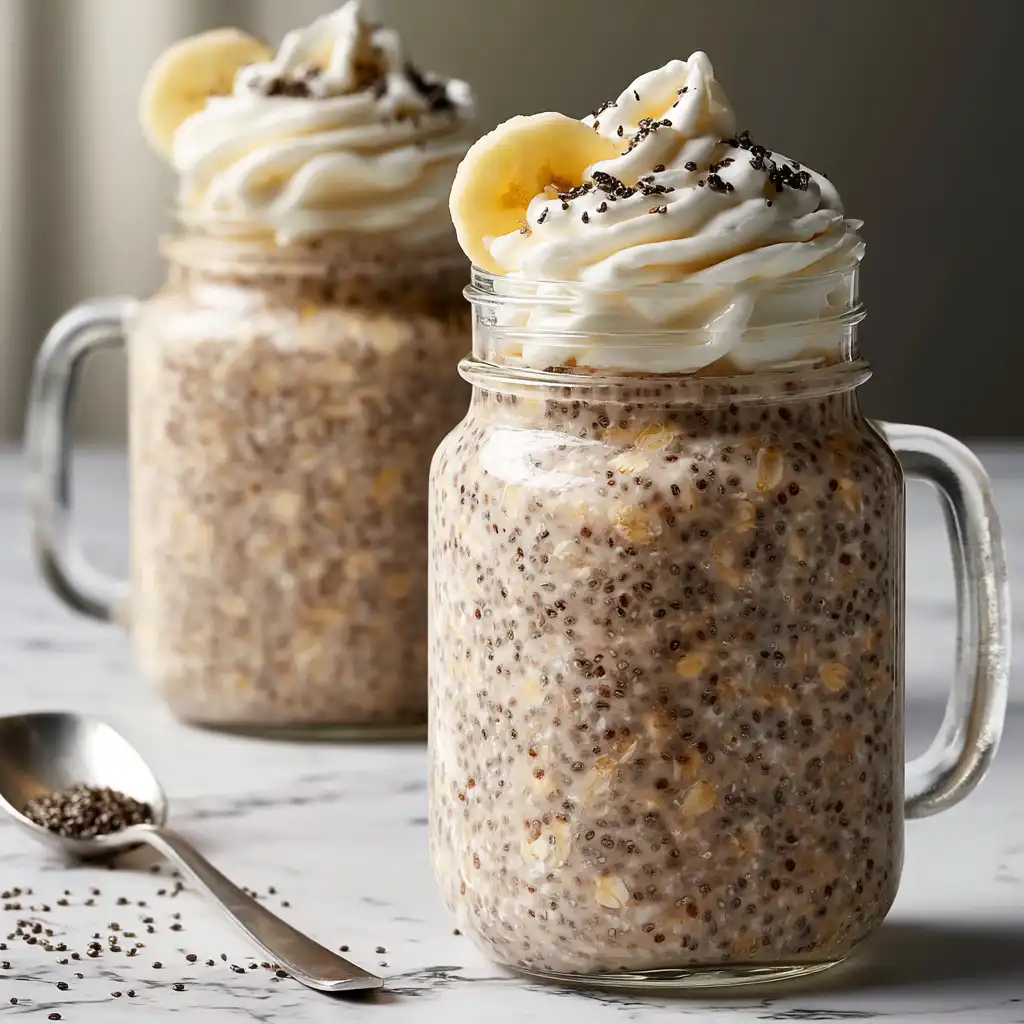 Banana Chia Protein Overnight Oats Recipe
