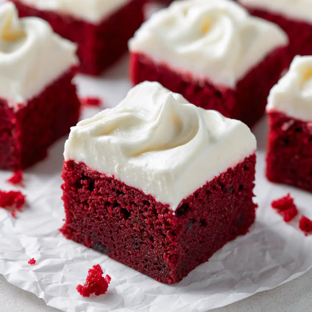 Red Velvet Brownies with Cream Cheese Frosting