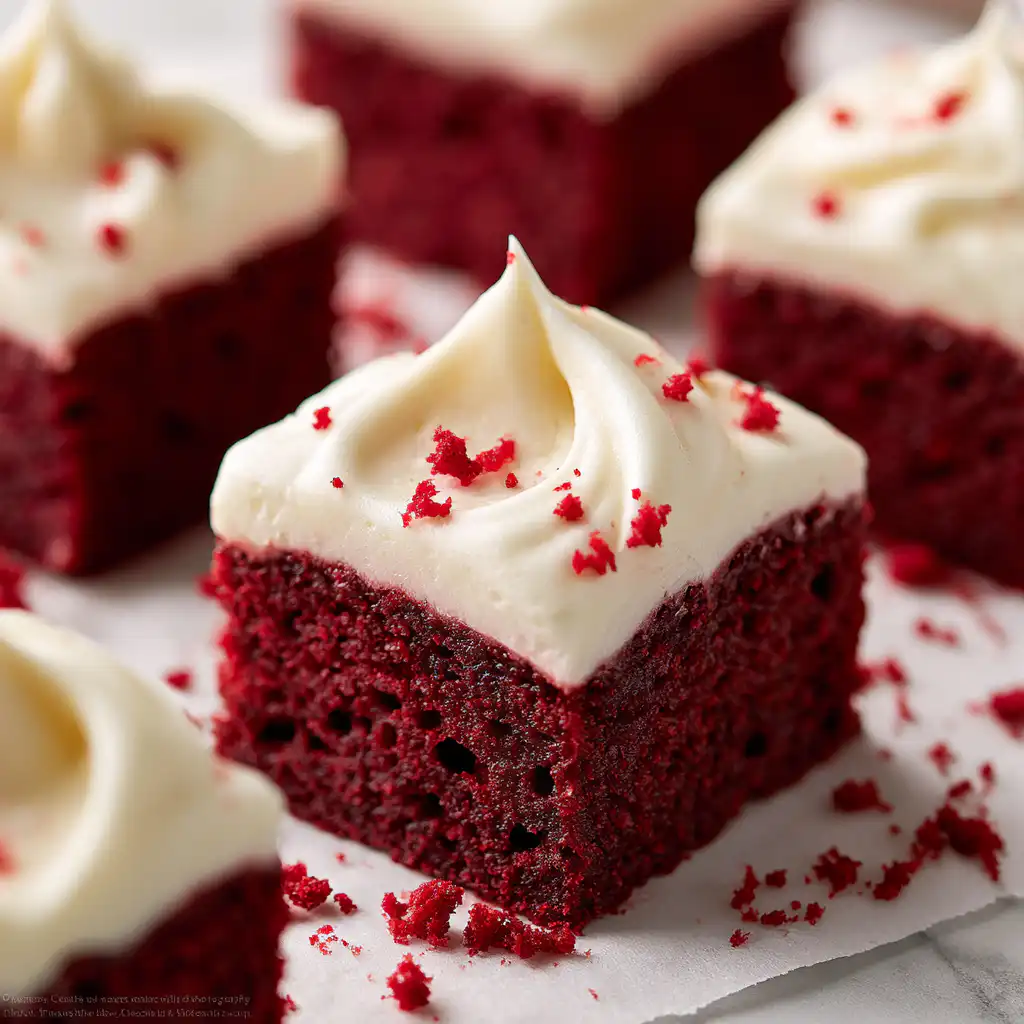 Red Velvet Brownies with Cream Cheese Frosting - step by step