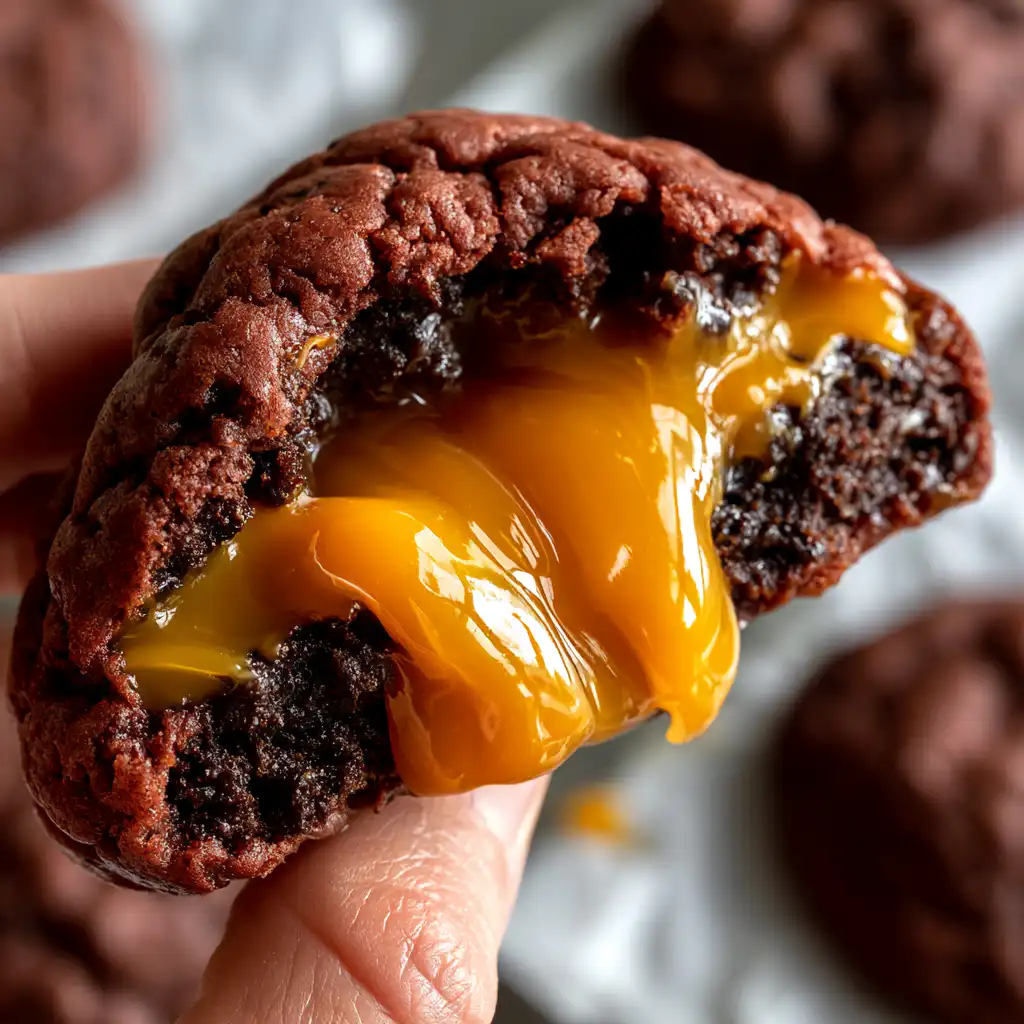 Biscoff Stuffed Brownie Cookies - step by step