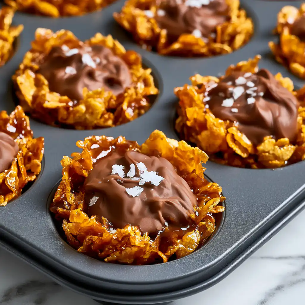 Salted Caramel Cornflake Cups - finished dish