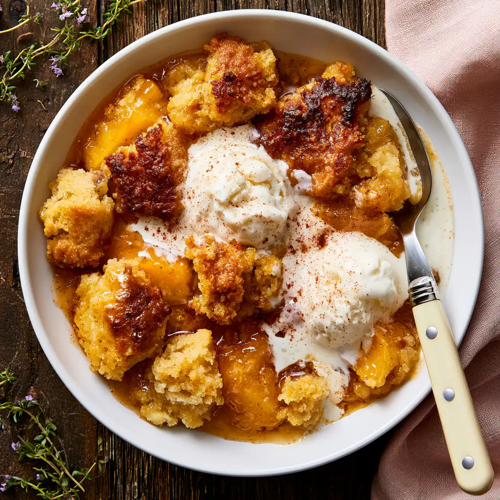 Easy Southern Peach Cobbler [with Canned Peaches] - step by step