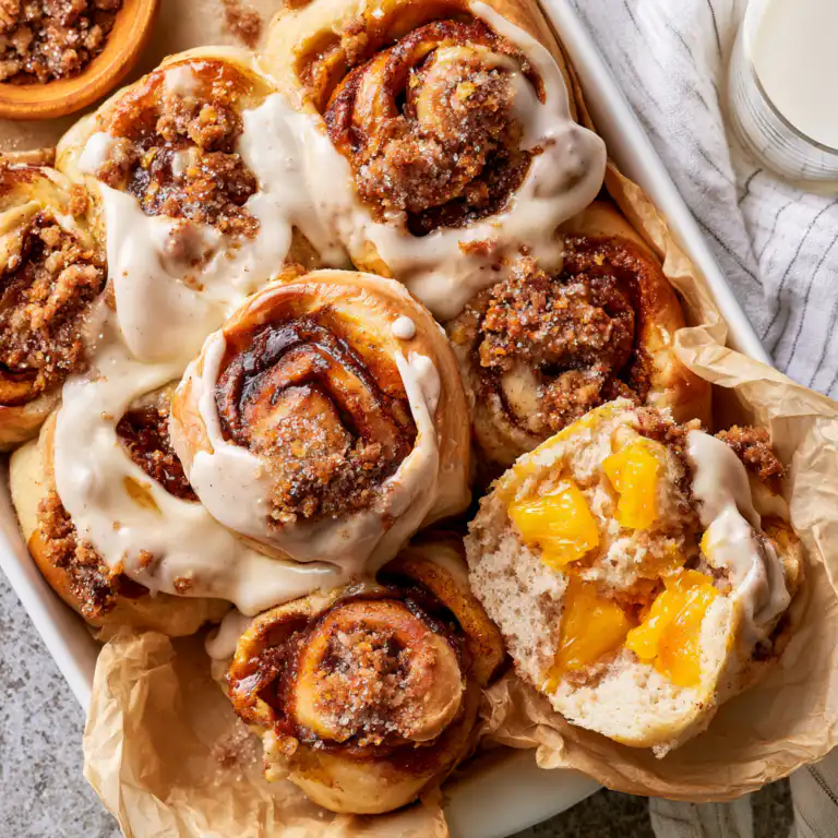Southern Peach Cobbler Cinnamon Rolls