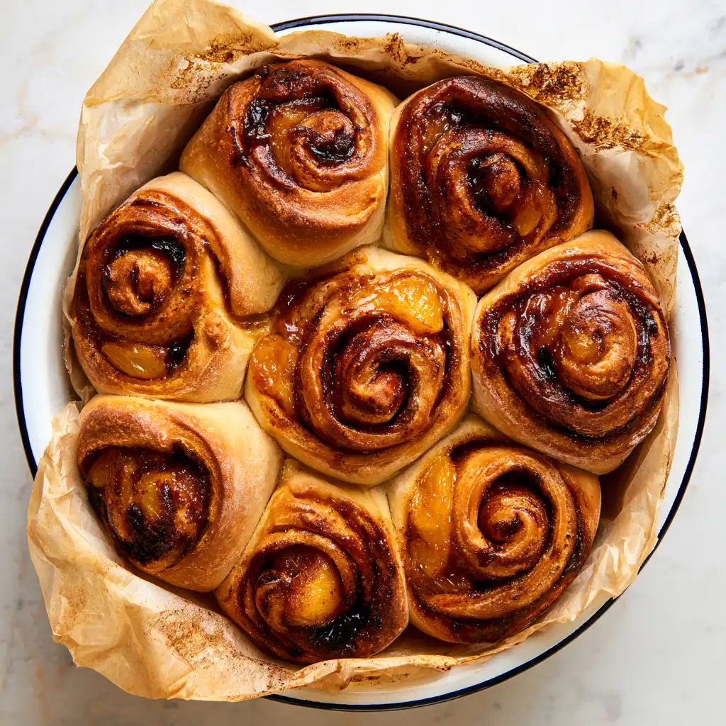 Southern Peach Cobbler Cinnamon Rolls - step by step