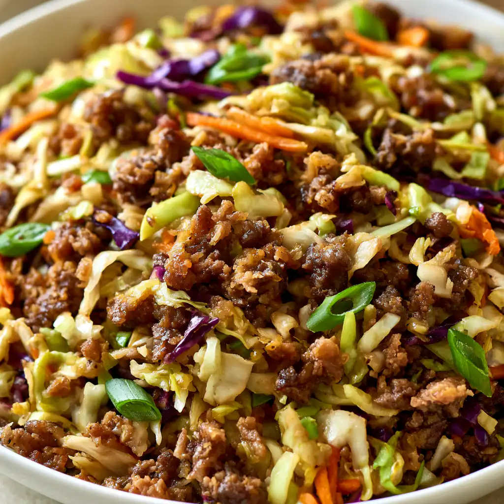 LOW-CARB EASY TO MAKE EGG ROLL IN A BOWL - step by step
